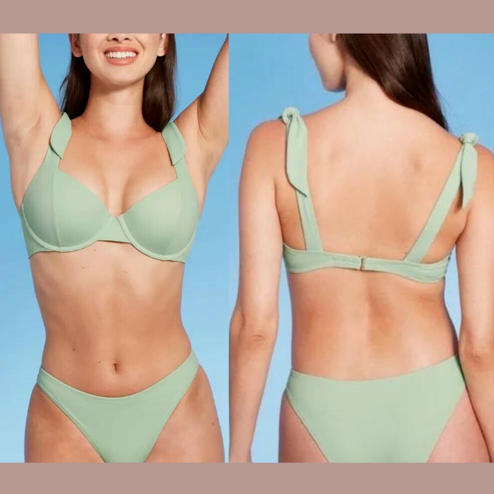 NEW Shade & Shore Shoulder Tie Bikini Top [ 34C ] Bikini Bottom‎ [ Medium ]